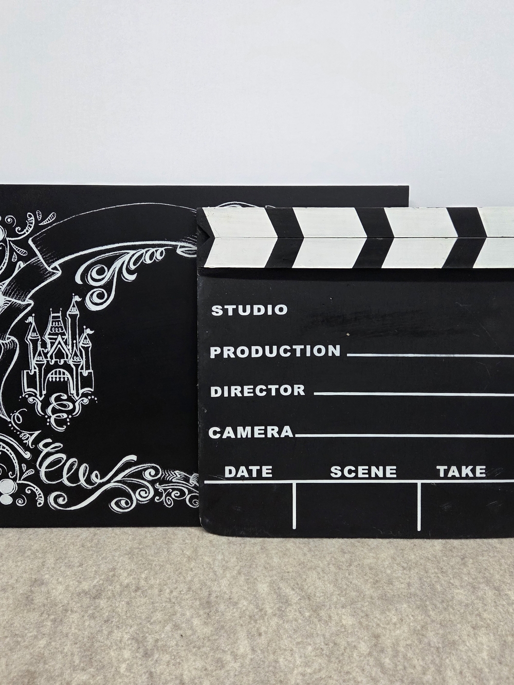 Disney Parks Castle Chalkboard And Film Clapperboard Slate Cinderella Castle